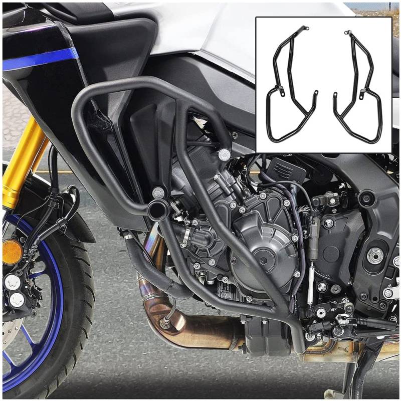 Für Y-amaha TRACER 9 Tracer9 GT 2021 2022 2023 Motorrad Highway Crash Bars Stunt Cage Bar Motorschutz Stoßstange Seitenrahmen Slider Gastank Fallschutz Stahl Modifizierte Teile von Fayedenicy