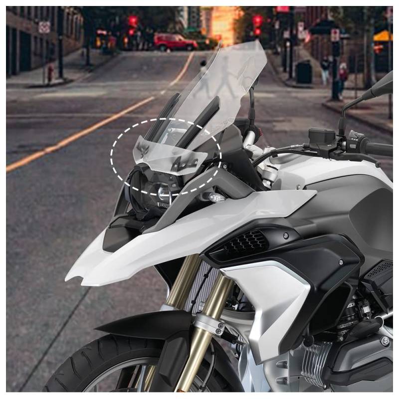 Motorrad Airflow Windabweiser Windschutzscheibe Verlängerung Windschutzscheibe Spoiler Erweiterung für B.M.W R1200GS R 1200 GS LC/Adv. 2013-2019 R1250GS R 1250 GS /Adventure 2019-2023 (Klar) von Fayedenicy