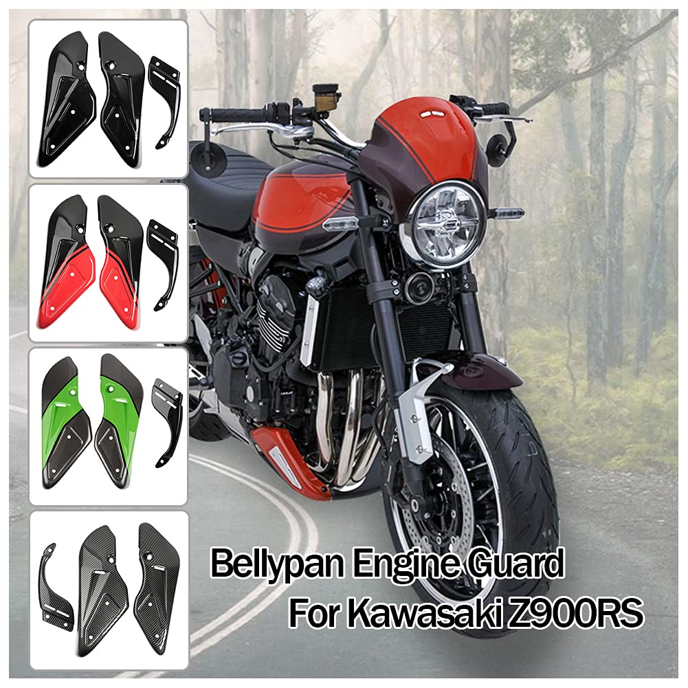 Motorrad Bellypan Motor Chassisverkleidung Unterseite Verkleidung Auspuffschutz Schutzabdeckung Karosserierahmen Kit für Ka.wasaki Z900RS Z900 RS Z 900 RS 2018 2019 2020 2021 2022 2023 (Schwarz) von Fayedenicy