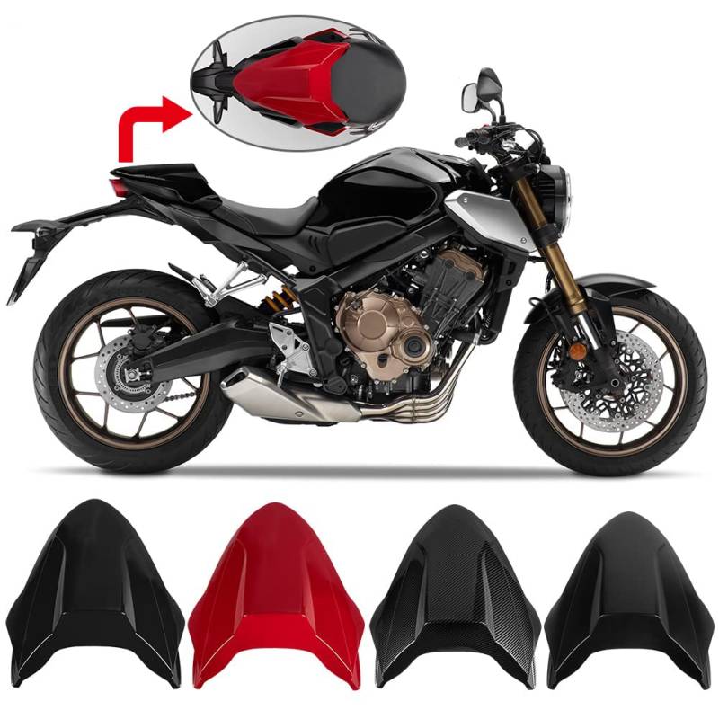 Motorrad CB650R CBR650R Sitzbezug Hartes ABS Rücksitz Sozius Solo Sitzverkleidung Verkleidung Heckabschnitt Buckel für CB CBR 650R CB 650 R CBR 650 R CB-650-R 2021 2022 2023 (Matt-schwarz) von Fayedenicy