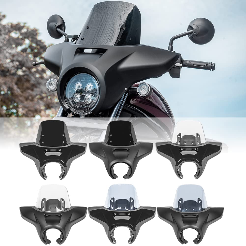 Motorrad Frontscheinwerfer Verkleidungsmaske Windschutzscheibe Scheinwerfer Visierschutz Flyscreen für Rebel CMX 1100 CMX1100 Rebel1100 2021 2022 2023 (Klar + Mattschwarz) von Fayedenicy