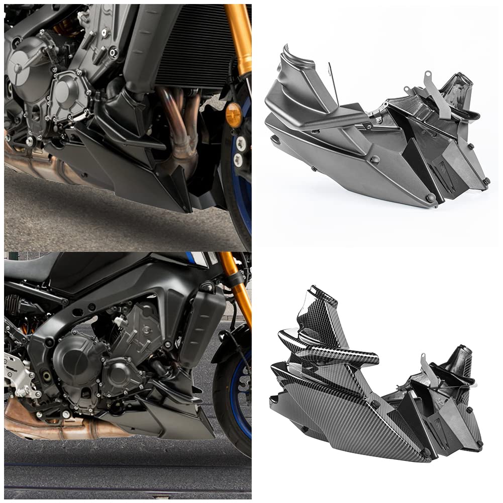 Motorrad MT09 FZ09 Bellypan Belly Pan Lower Panel Spoiler Verkleidungsabdeckung Body Frame Kit Motorschutz Chassis Stoßstangenschutz für MT FZ 09 FZ-09 MT-09/SP 2021 2022 2023 (Carbon-Look) von Fayedenicy