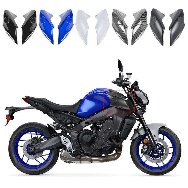 Motorrad MT09 FZ09 Gastank Vorderseite Rahmenverkleidung Verkleidung Verkleidung Schutzfolie Modifizierte Dekoration Bodykit für Y-amaha MT FZ 09 FZ-09 MT-09/SP 2021 2022 2023 (Carbon-Look) von Fayedenicy