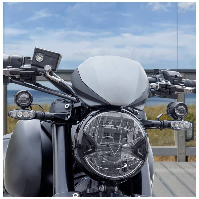 Motorrad Trident660 Scheinwerferabdeckung Windschutzscheibe Flyscreen Frontverkleidung, ABS Scheinwerfer Scheinwerferschutz Windabweiser Schutz für Trident 660 2021 2022 2023 (Titan) von Fayedenicy