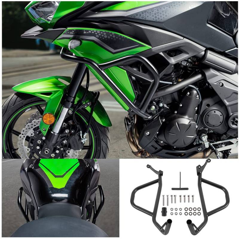 Motorrad Versys 650 Motorschutz Stoßstange Autobahn Crash Bars Frame Slider Gas Kraftstofftank Fallschutz für KLE650 Versys650 Versys-650 KLE 650 2022 2023 2024Motorschutzbügel von Fayedenicy