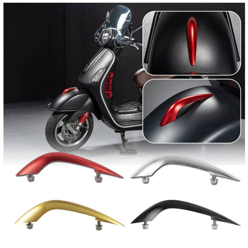 Scooter Kotflügel vorne Nase Schnabel Fall dekoratives Zubehör für Vespa GTS 125 250 300 GTS125 GTS250 GTS300 GTV 300 GTV300 Motorrad Front Fender Upgrade Aluminium Kit (Gold) von Fayedenicy