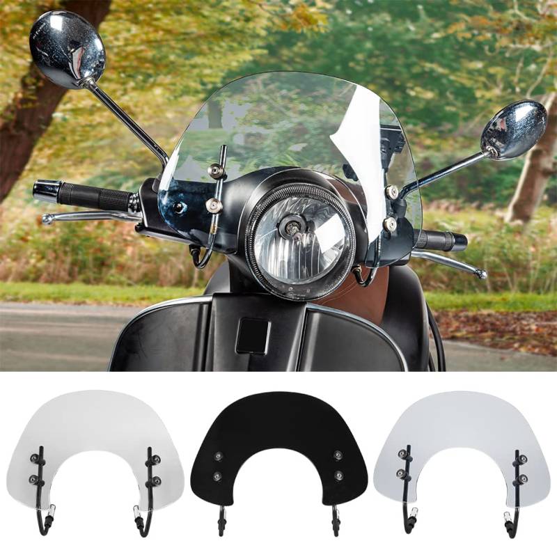 Scooter Windschutzscheibe Flyscreen Deflectors Visier für Vespa Primavera 50 125 150 Primavera 50 Primavera 125 2017 2018 2019 2020 2021 2022 Sport Bikes Windschutzscheibe (Clear-Short-Bildschirm) von Fayedenicy