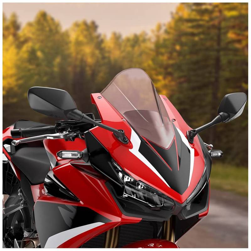 Sport Racing Windschutzscheibe Flyscreen Frontverkleidung Double Bubble Windschutzscheibe Deflector Cover Protector für H.onda CBR500R CBR 500 R 500R CBR-500-R 2019 2020 2021 2022 2023 (Rauch) von Fayedenicy