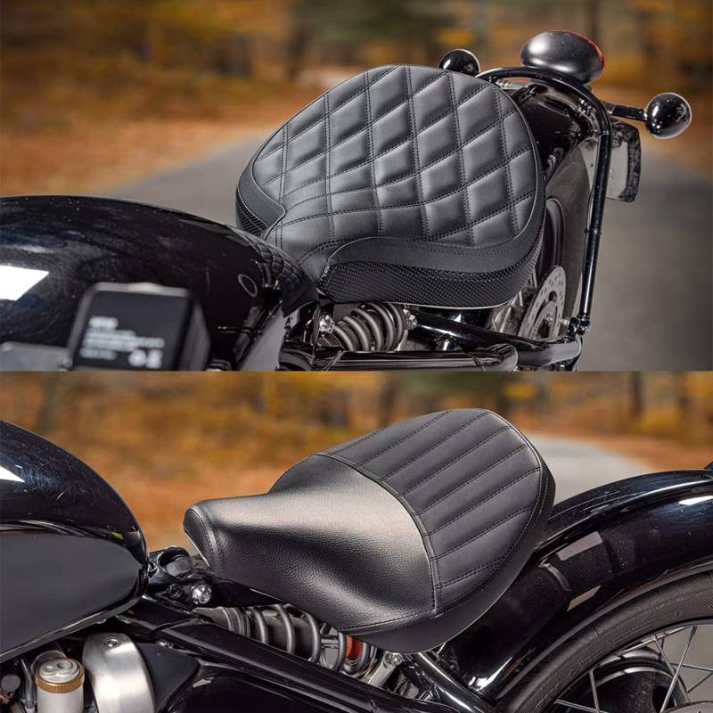 Vintage Solositzbezug für Fahrer vorne ersetzen Für T.riumph Bonneville Bobber 2017 2018 2019 2020 2021 2022 2023 Cruiser Motorrad Vordere Fahrersitzhauben wasserdichtes Lederpolster (Stil 4) von Fayedenicy