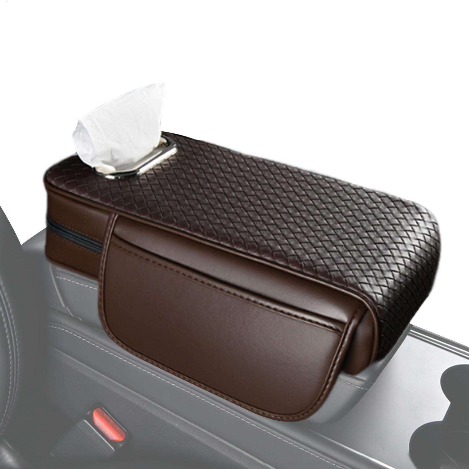 Car Armrest Cushion, Leather Car Tissue Box Holder, Center Console Cover, Vehicle Arm Rest Box Protector, Car Armrest Protector, SUV Armrest Cushion, Car Tissue Box Holder, Car Console Protector von Fbinys