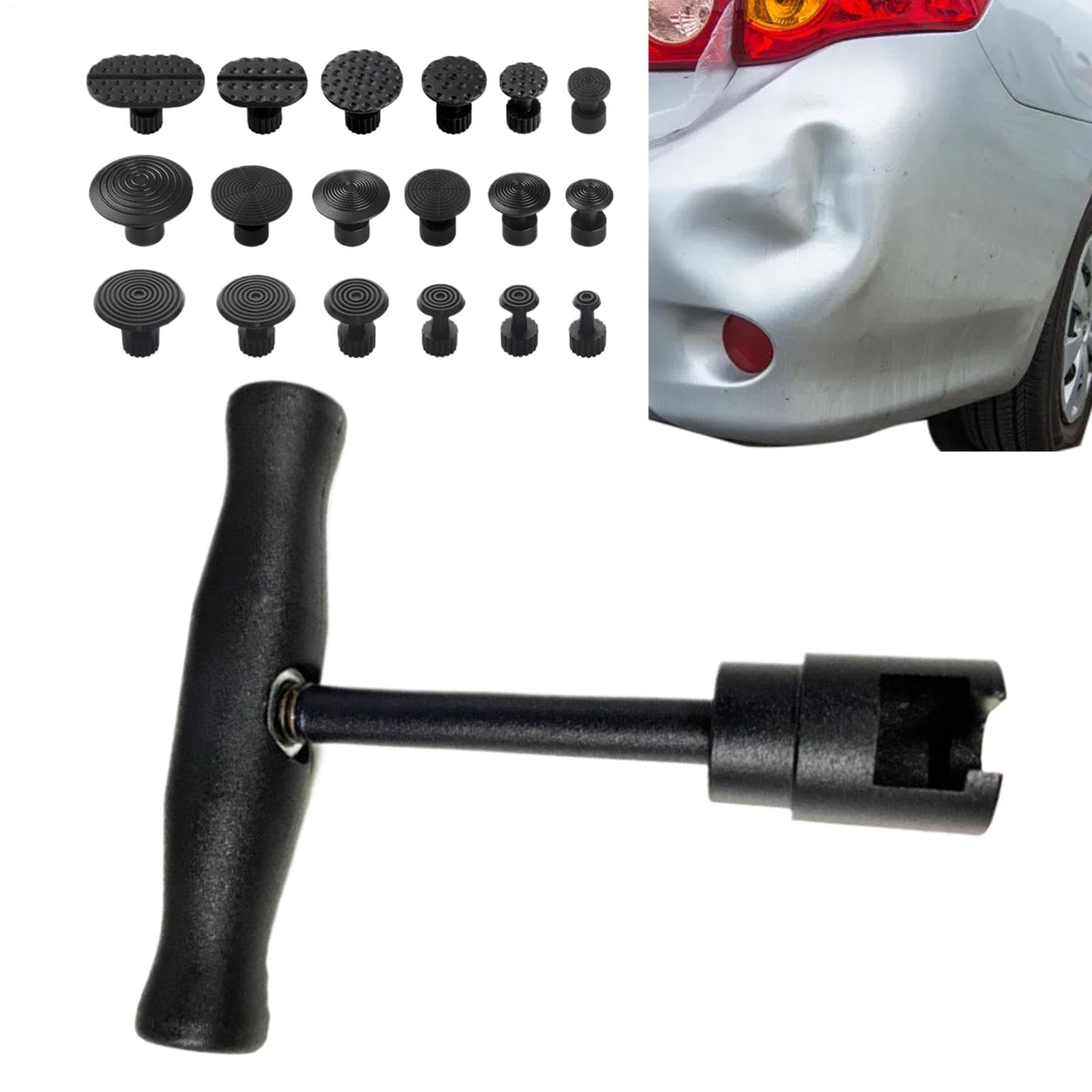 Fbinys Car Dent Puller, T-Shape Dent Detach Puller, Suction Cup Dent Puller, Heavy Duty Car Repair Tools, No-Damage Dent Removal Tool, Automobile Body Repair Tool, Car Body Dent Repair Suction Cup von Fbinys