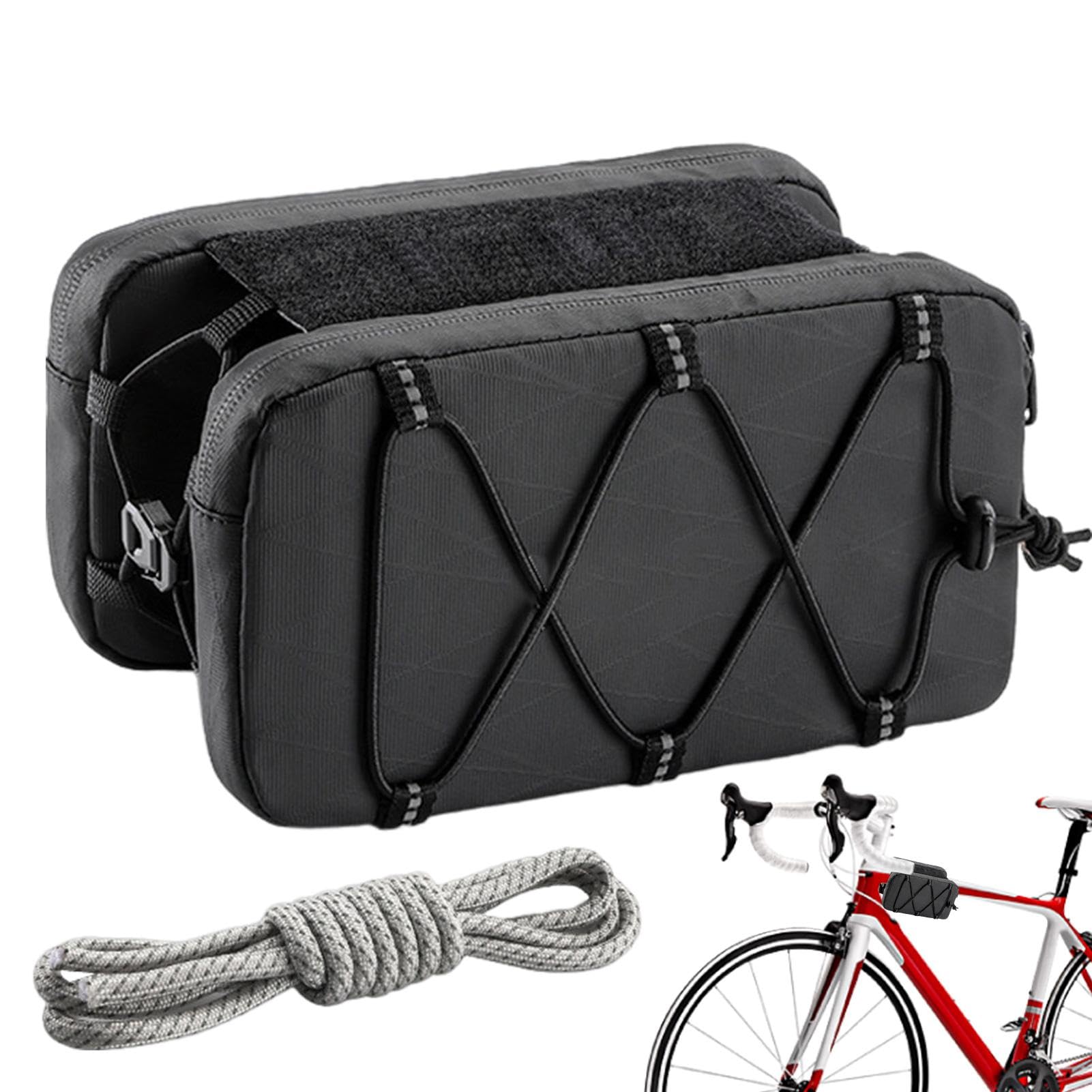 Fbinys Fahrradschlauchtasche, Vorderrahmen, Aufbewahrung, Organizer, Fahrradzubehör, 20 x 9 x 11 cm, große Fahrrad-Werkzeugtasche, Schultergurt, Fahrradtasche, Outdoor-Fahrradtasche von Fbinys