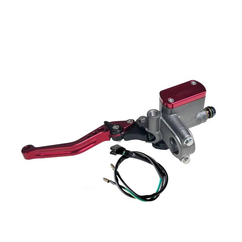 Brems- und Kupplungshebel Bremse Kupplung Pumpe Hauptzylinder Motorrad Hebel Lenker Hydraulische Kupplung Racing Motor 22mm Für Kawasaki Für Suzuki HauptbremszylinderLenker(Red Left) von Fbxmjoa