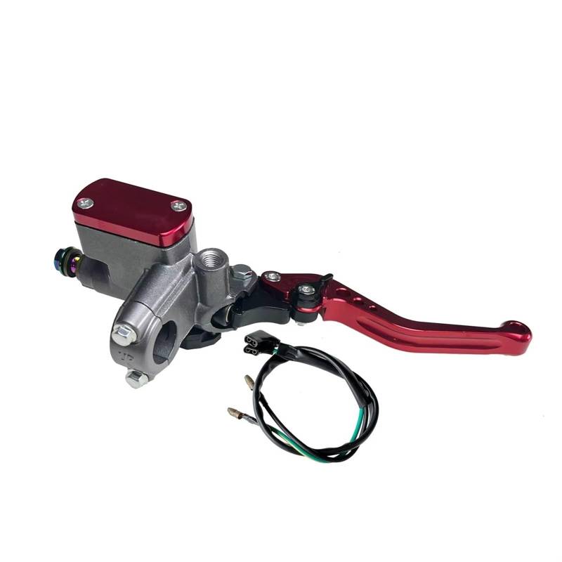 Brems- und Kupplungshebel Bremse Kupplung Pumpe Hauptzylinder Motorrad Hebel Lenker Hydraulische Kupplung Racing Motor 22mm Für Kawasaki Für Suzuki HauptbremszylinderLenker(Red Right) von Fbxmjoa