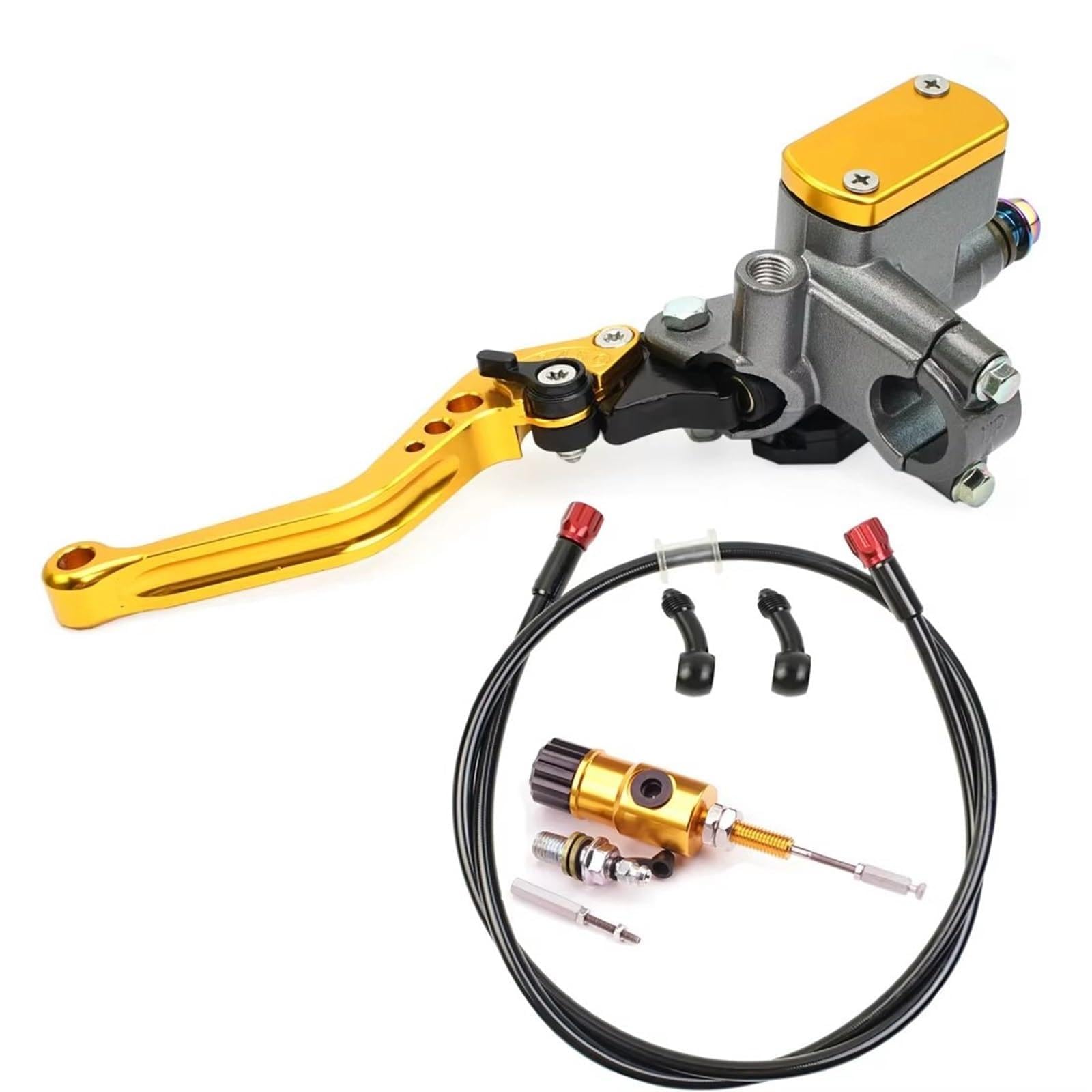 Brems- und Kupplungshebel Motorrad CNC Hydraulische Kupplung Kit Hebel Hauptzylinder 125~250cc 7/8 "22mm Für Ducati Für Aprilia Dirt Bike Moped HauptbremszylinderLenker(Gold) von Fbxmjoa