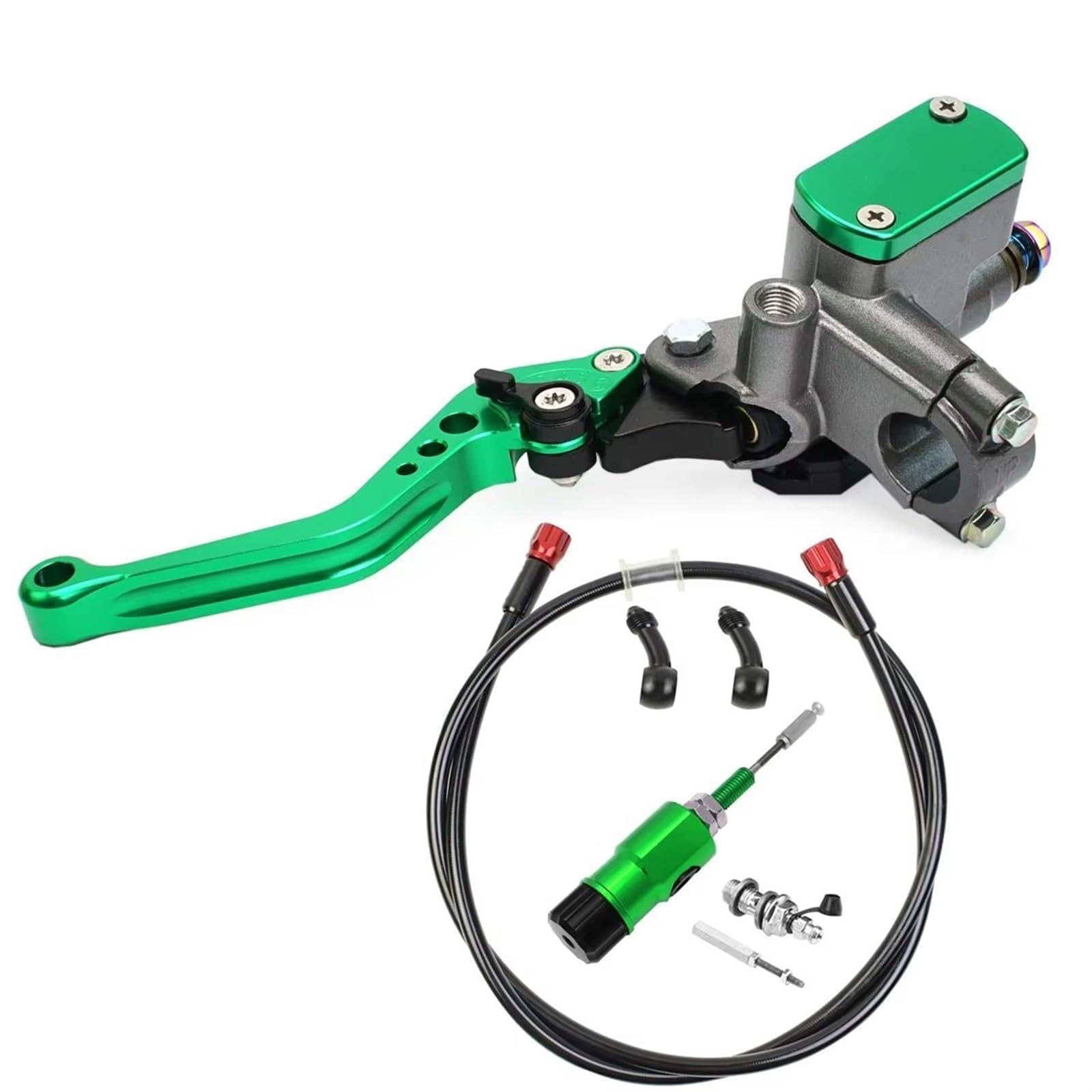 Brems- und Kupplungshebel Motorrad CNC Hydraulische Kupplung Kit Hebel Hauptzylinder 125~250cc 7/8 "22mm Für Ducati Für Aprilia Dirt Bike Moped HauptbremszylinderLenker(Green) von Fbxmjoa