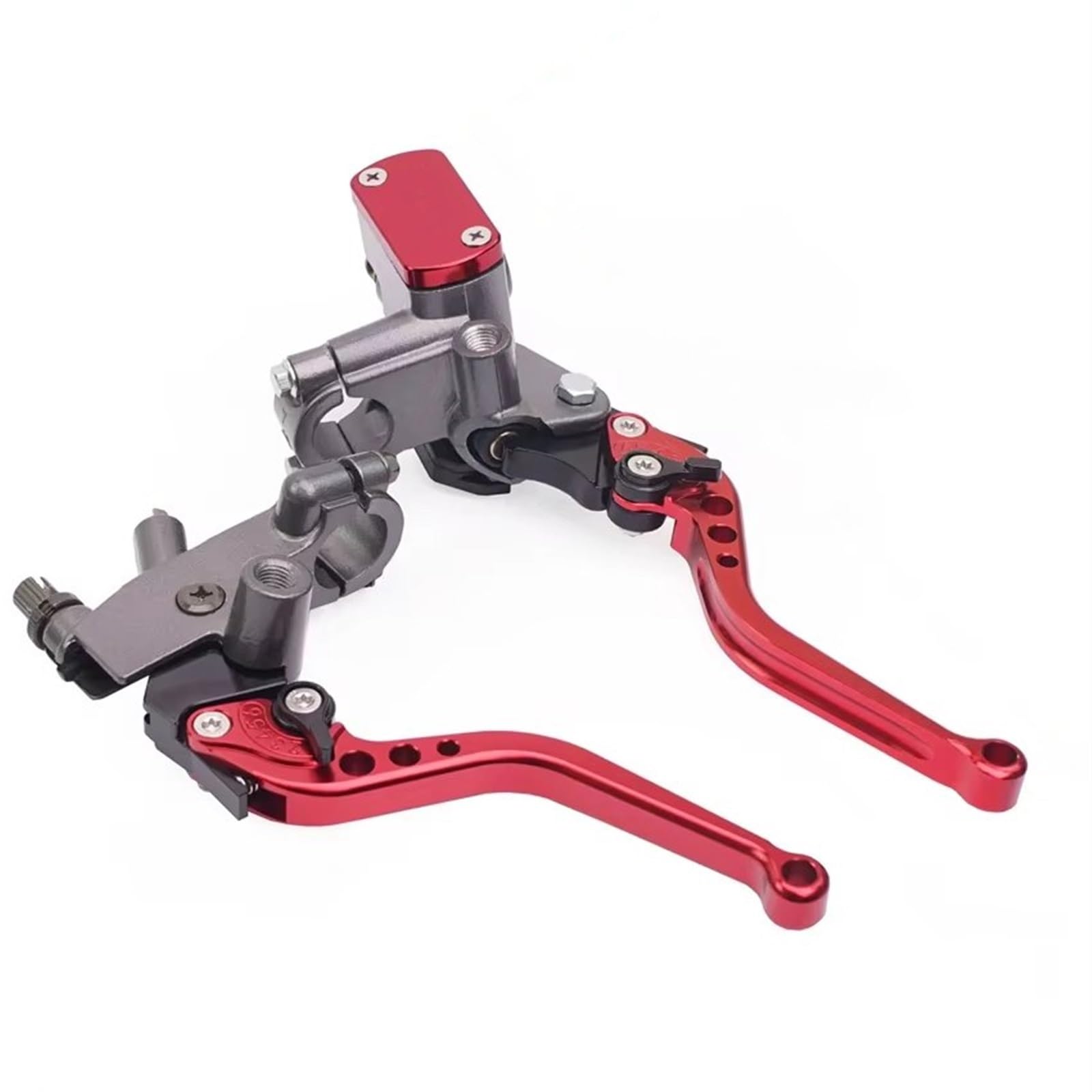 Brems- und Kupplungshebel Motorrad Griff Bremsleitung Kupplung LeverLever 7/8'' Für CR85 CR125 CR250 Dirt Bike Pitbike SX HauptbremszylinderLenker(Gray red) von Fbxmjoa