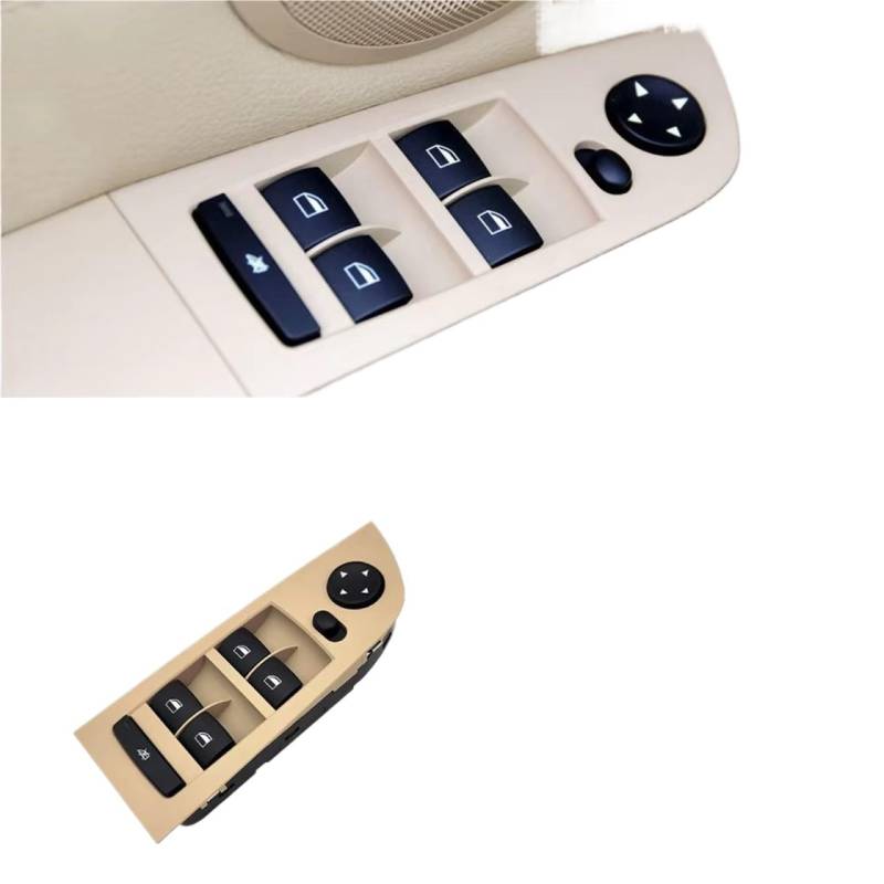 Fensterheber Schalter Taster Auto Electric Power Master Fenster Schalter Ersatz Zubehör Für E90 E91 Für 3 Serie 318 320 323 325 328 330 335 Fensterschalter Steuertaste(Model A Beige) von Fbxmjoa