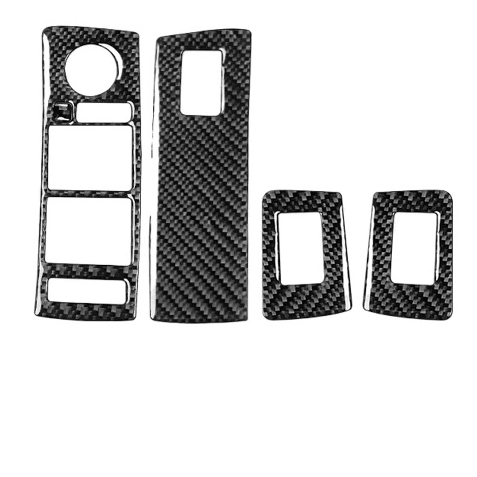 Kohlefaser Innenbereich Für X5 E53 2000-2006 Auto Fensterheber Panel Abdeckung Carbon Faser Trim Aufkleber Auto Aufkleber Innenbereich(Black LHD) von Fbxmjoa