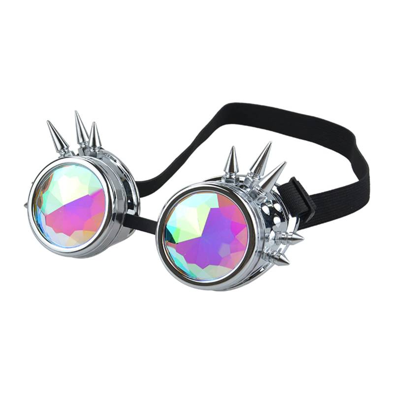 Steampunk Brille Sonnenbrille Männer Frauen Kaleidoskop Brille Festival Holographische Retro Party Cosplay Goggle Brillen von Fcnjsao