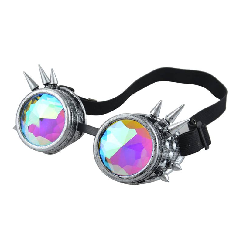 Steampunk Brille Sonnenbrille Männer Frauen Kaleidoskop Brille Festival Holographische Retro Party Cosplay Goggle Brillen von Fcnjsao