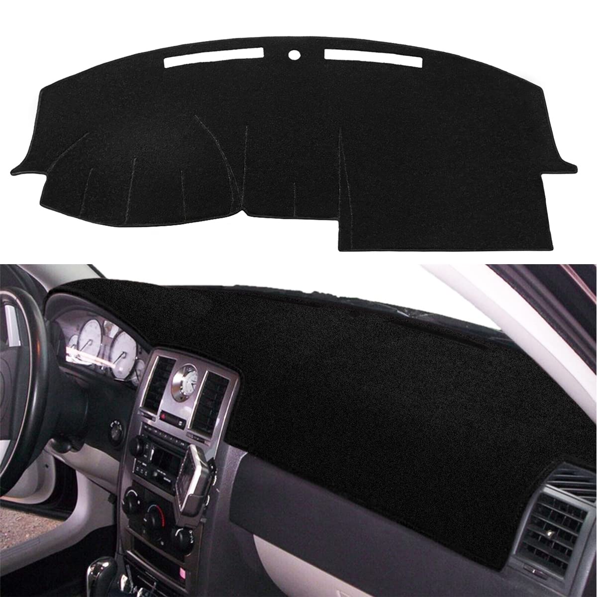 Fcovergurus Armaturenbrett-Abdeckmatte, passgenau für Chrysler 300 300C 2005–2010, Armaturenbrett-Abdeckung, Teppichschutz (schwarz) F49 von Fcovergurus