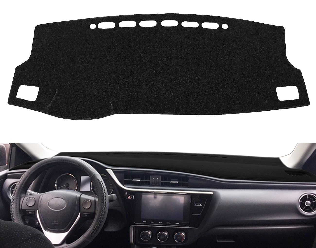 Fcovergurus Armaturenbrett-Abdeckmatte, passgenau für Toyota Corolla 2014-2019, Armaturenbrett-Abdeckung, Teppichschutz (14-19 schwarz) F92 von Fcovergurus