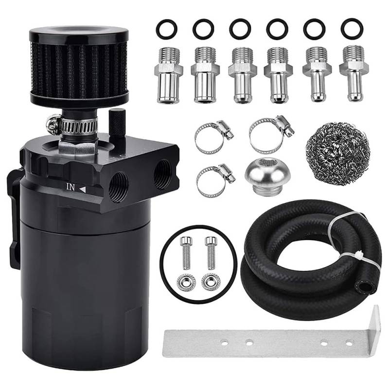 Fcuajdkq Universal Auto Breathe Oil Catch Kit mit Luftfilter Ölauffangbehälter Luftfilter Belüftung Öltopf von Fcuajdkq