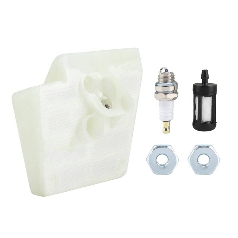 Fdit Kettensägenluftstangenmutter Kraftstofffilter Kettensägenluftfilter Zündkerzenstangenmuttern Kraftstofffilter-Kit für 026 MS260 Kettensäge von Fdit