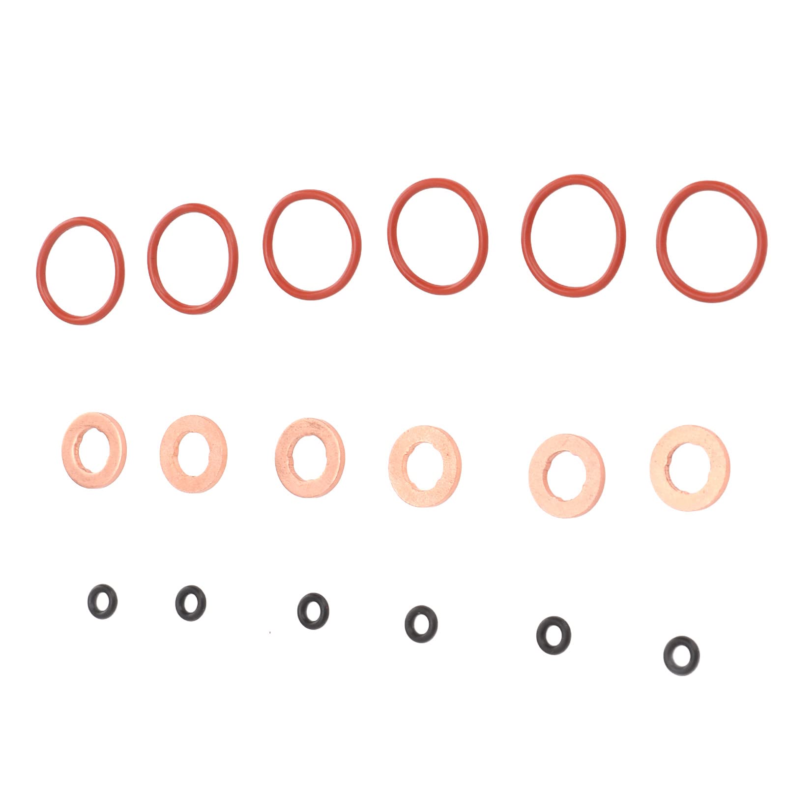 Kraftstoffeinspritzdüsen-Dichtungssatz, Langlebiges Gummi-Metall-Material Als Ersatz für Kraftstoffeinspritzdüsen-Dichtringe, Kraftstoffeinspritzdüsen-Reparatursatz und Dichtung von Fdit