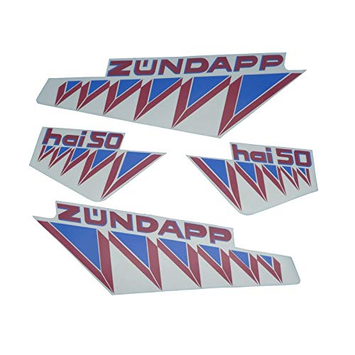 Zündapp Hai 50 Aufkleber Satz, Tank Sticker/Verkleidungsschriftzug, zum Oldtimer Restaurieren von Lack & Verkleidung. Motorrad Emblem Alternative von Fdonlinehandel