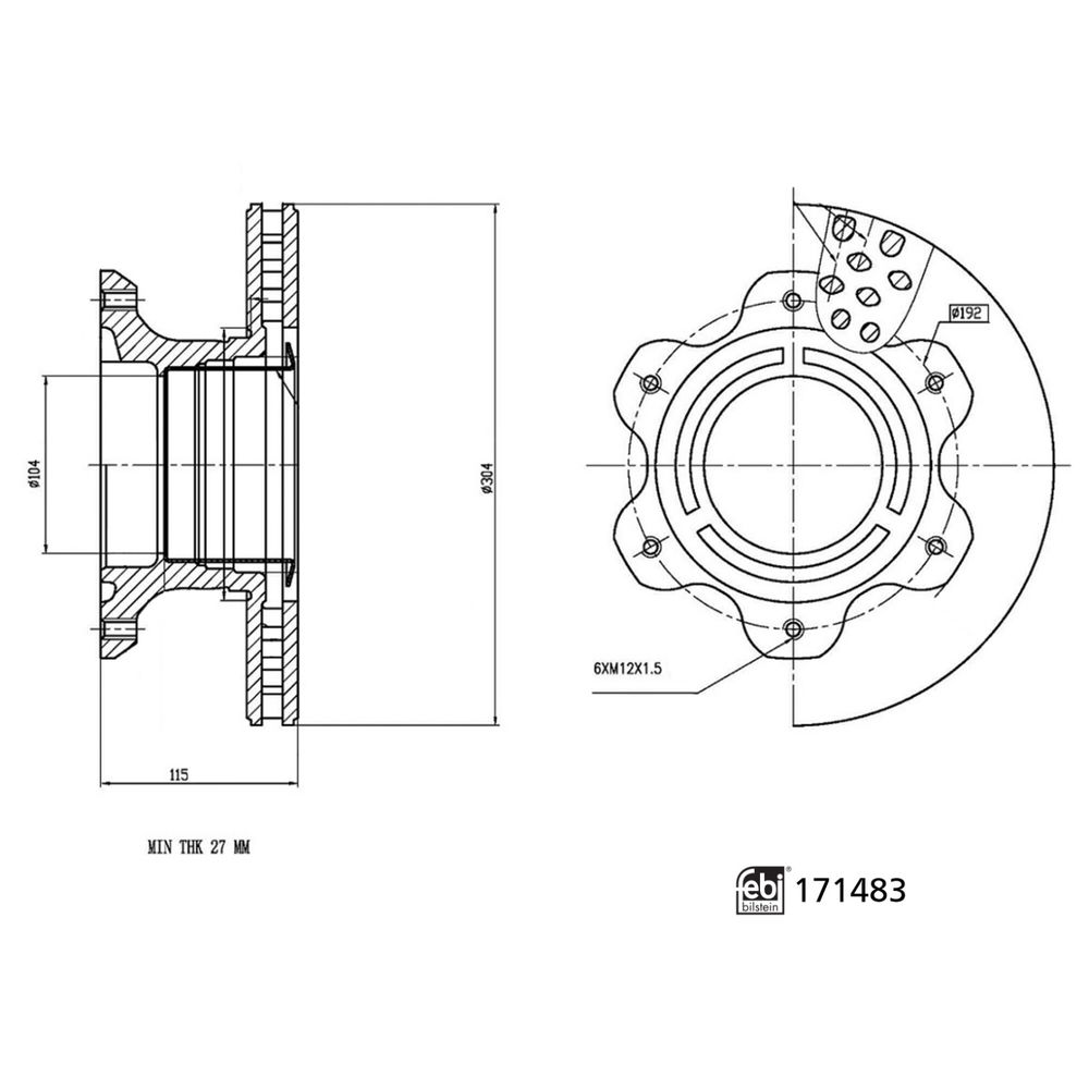 Bremsscheibe Hinterachse Febi Bilstein 171483 von Febi Bilstein