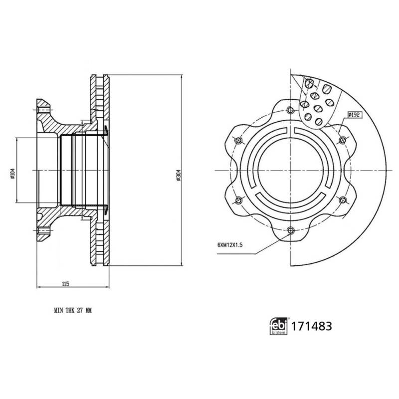 Bremsscheibe Hinterachse Febi Bilstein 171483 von Febi Bilstein