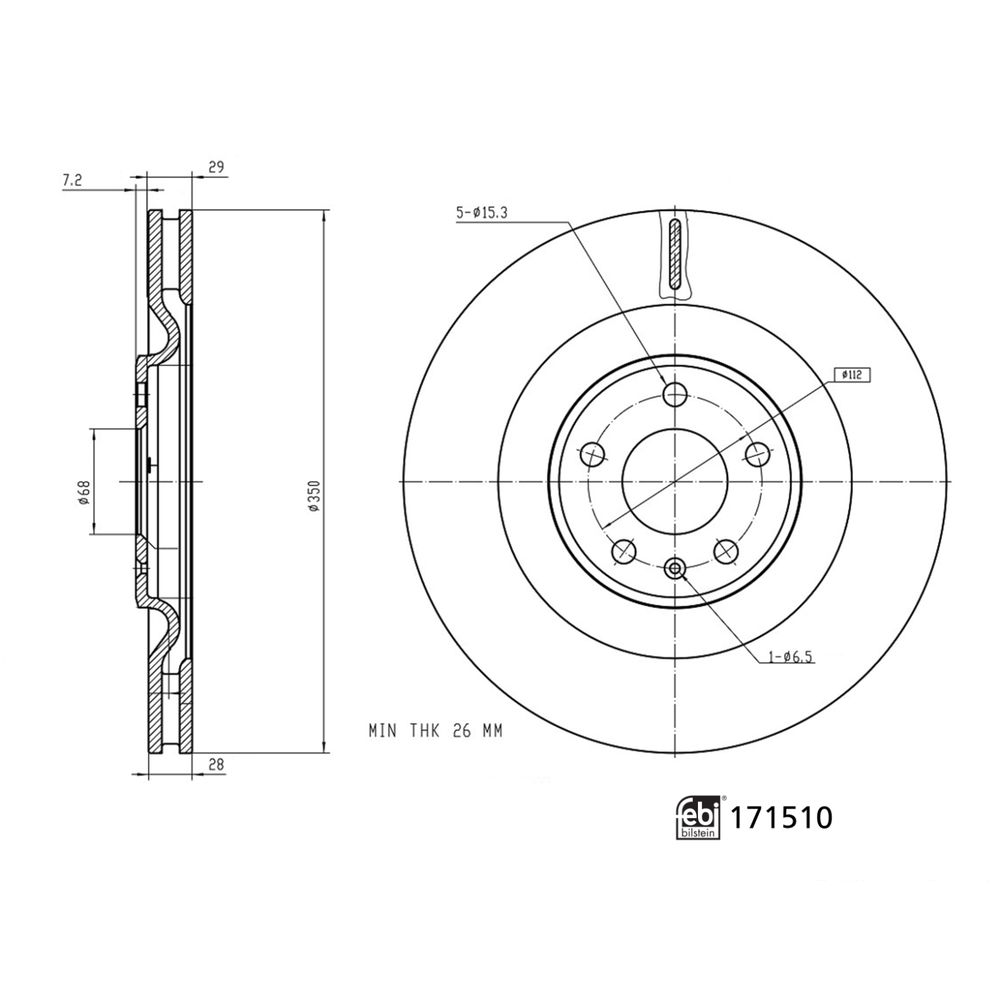 Bremsscheibe Hinterachse Febi Bilstein 171510 von Febi Bilstein