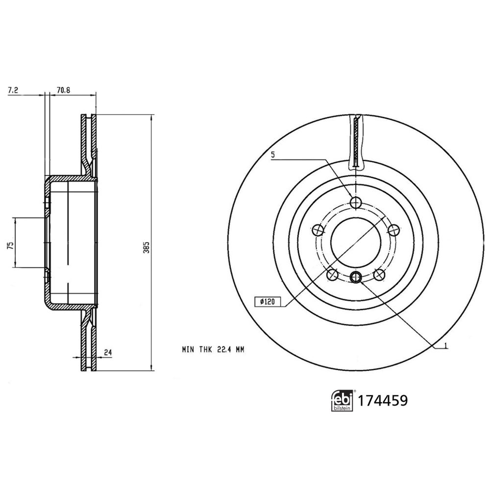 Bremsscheibe Hinterachse Febi Bilstein 174459 von Febi Bilstein