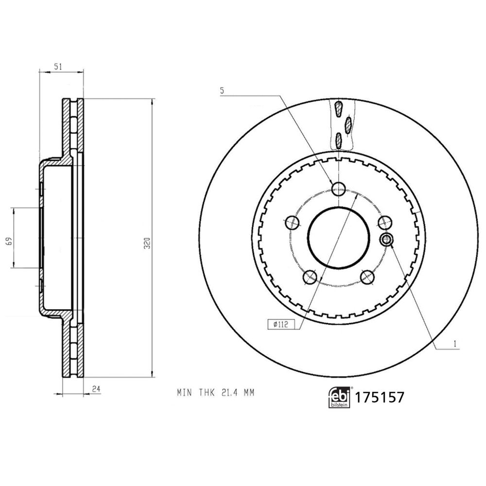 Bremsscheibe Hinterachse Febi Bilstein 175157 von Febi Bilstein