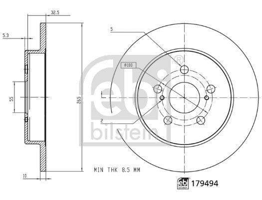 Bremsscheibe Hinterachse Febi Bilstein 179494 von Febi Bilstein