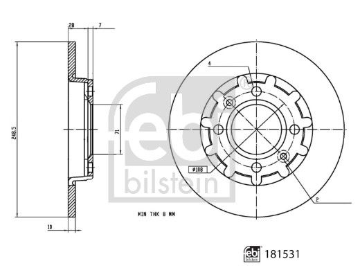 Bremsscheibe Hinterachse Febi Bilstein 181531 von Febi Bilstein