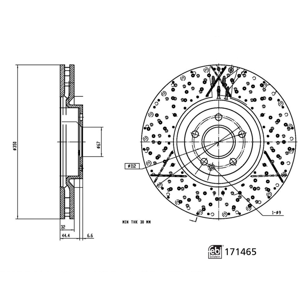 Bremsscheibe Vorderachse Febi Bilstein 171465 von Febi Bilstein