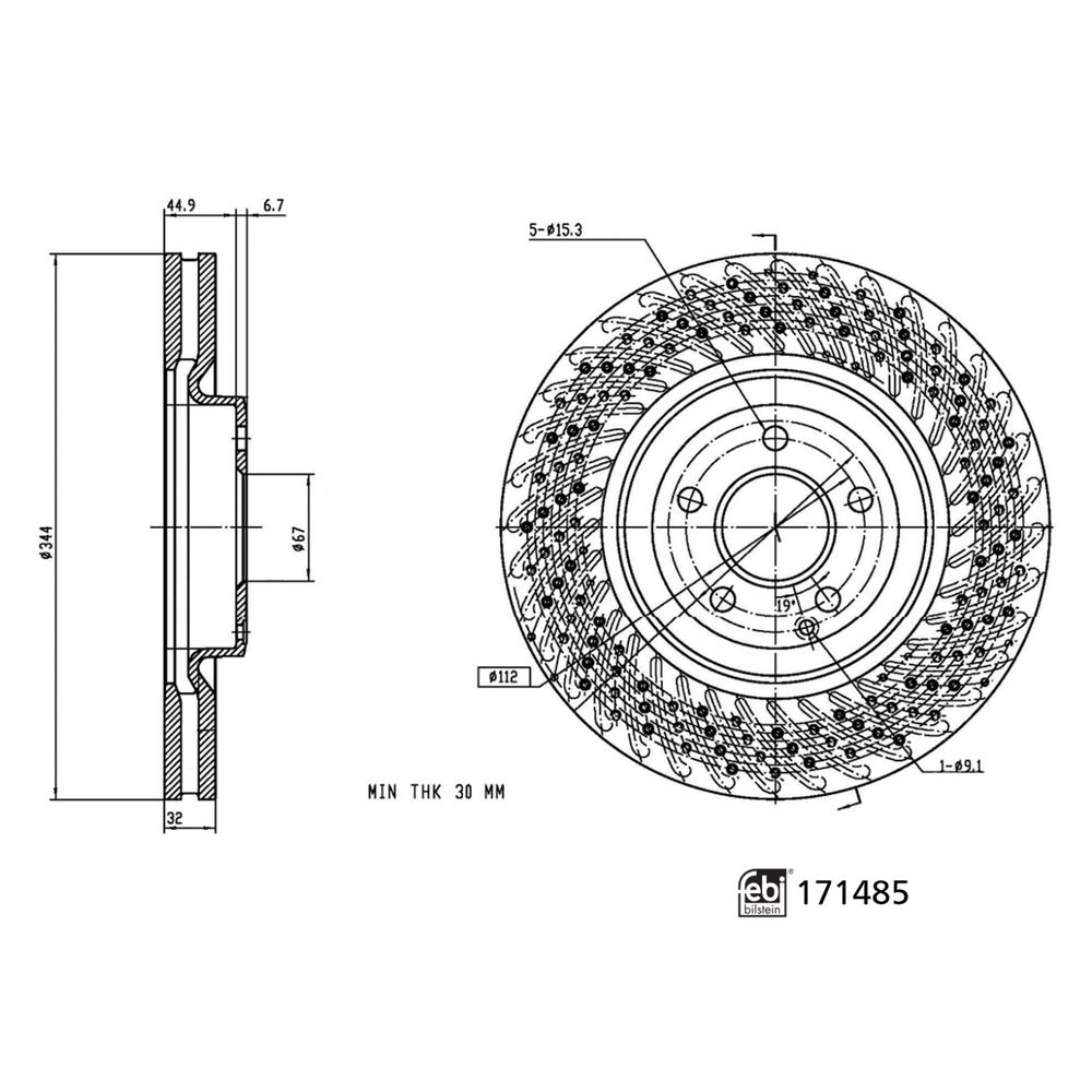 Bremsscheibe Vorderachse Febi Bilstein 171485 von Febi Bilstein