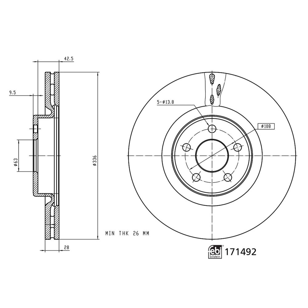 Bremsscheibe Vorderachse Febi Bilstein 171492 von Febi Bilstein