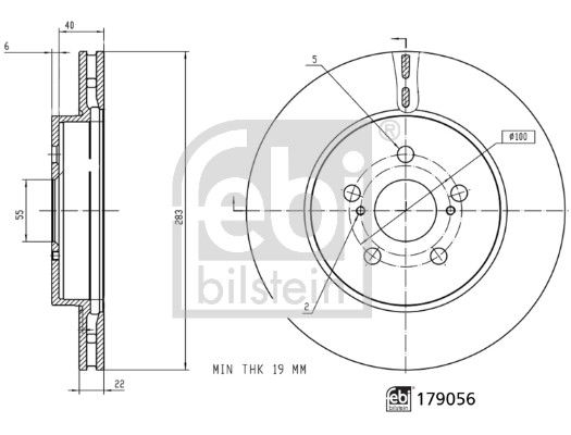 Bremsscheibe Vorderachse Febi Bilstein 179056 von Febi Bilstein