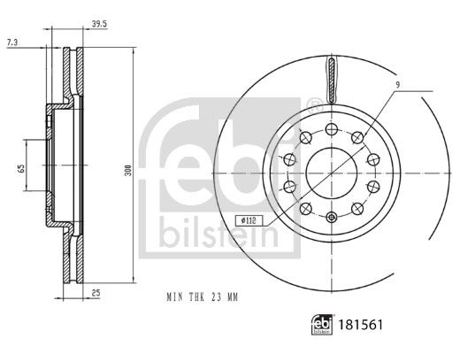 Bremsscheibe Vorderachse Febi Bilstein 181561 von Febi Bilstein