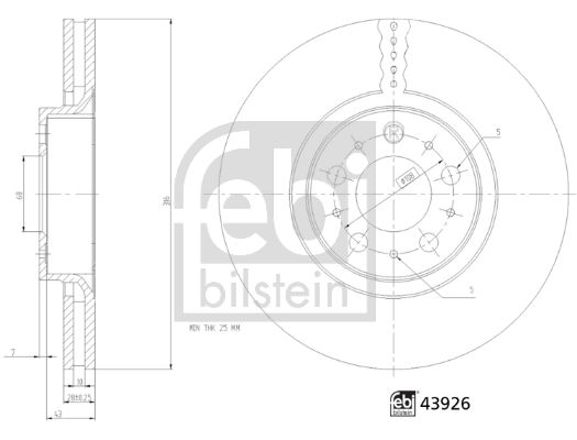 Bremsscheibe Vorderachse Febi Bilstein 43926 von Febi Bilstein