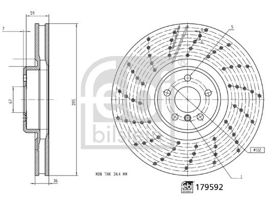 Bremsscheibe Vorderachse links Febi Bilstein 179592 von Febi Bilstein