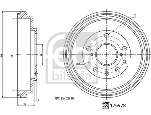 Bremstrommel Hinterachse Febi Bilstein 176978 von Febi Bilstein