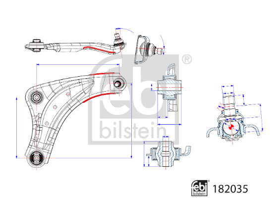 Lenker, Radaufhängung Vorderachse rechts Febi Bilstein 182035 von Febi Bilstein