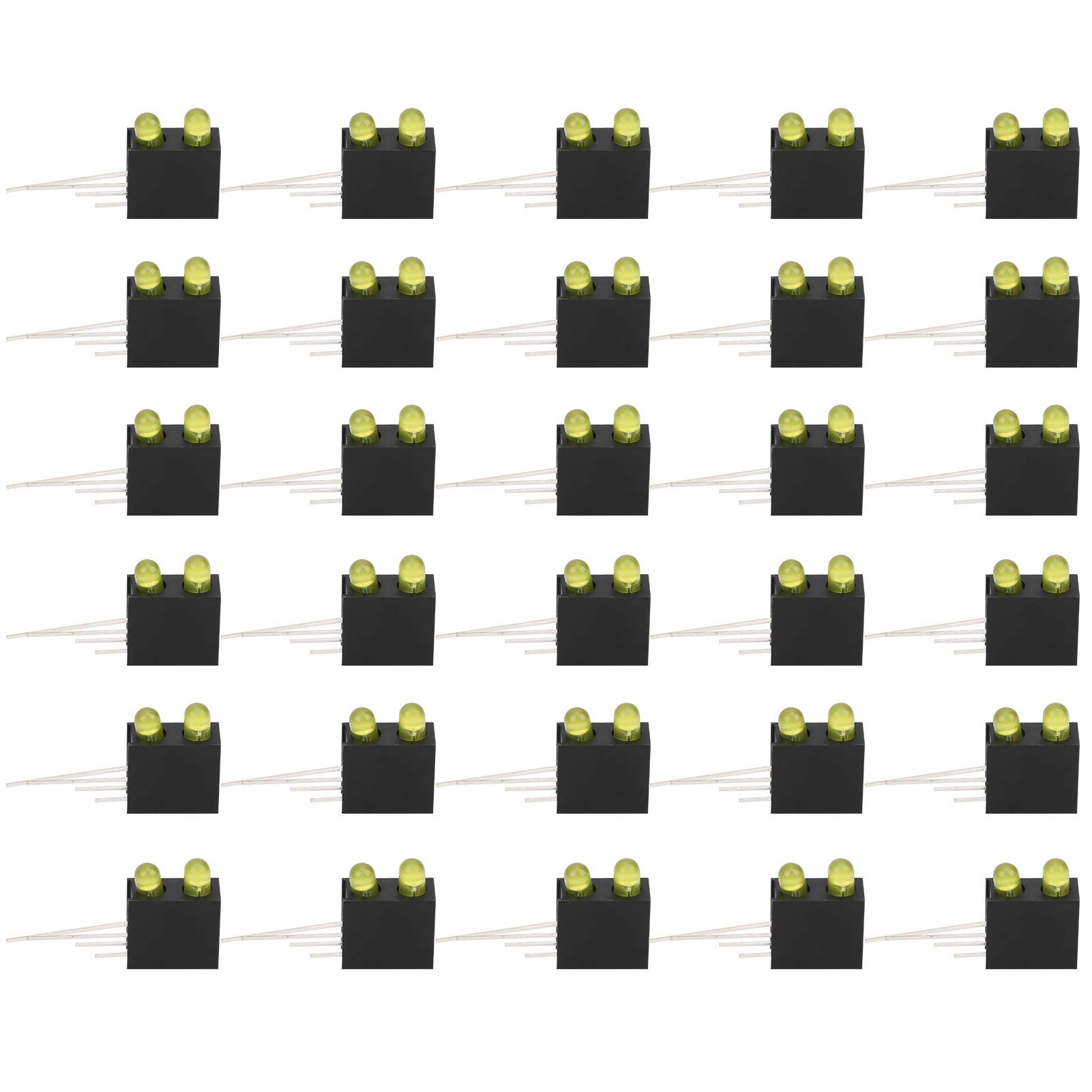 100pcs 3mm Lighthalter Dual Loch LED Diodenlampe Basis Industrie -Indikatorzubehör für die PCB -Montage (Gelbes Licht) von Febuliy