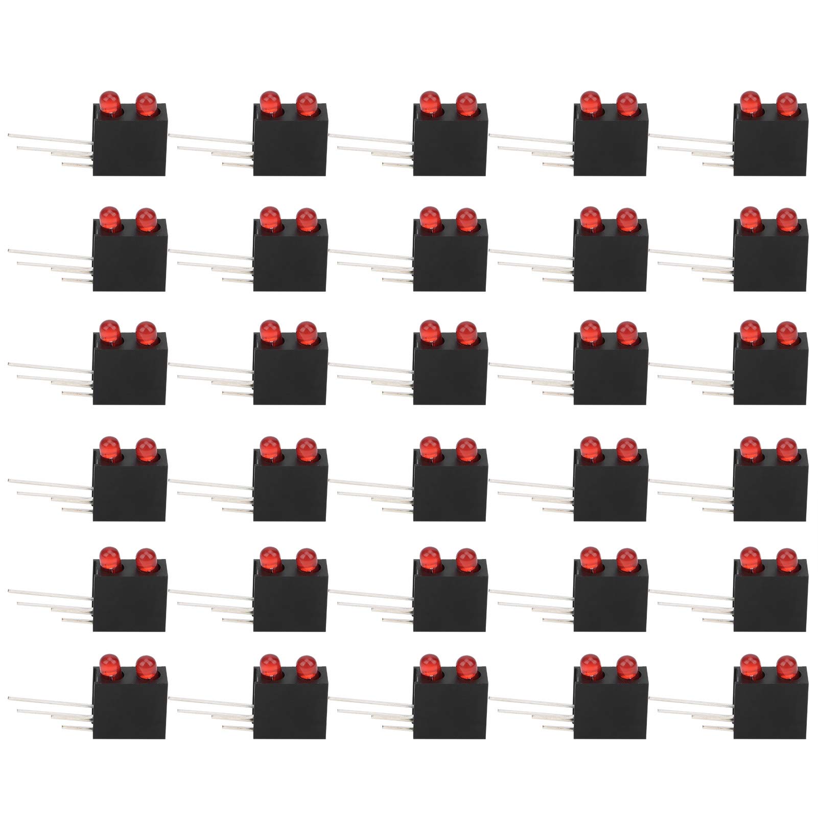 100pcs 3mm Lighthalter Dual Loch LED Diodenlampe Basis Industrie -Indikatorzubehör für die PCB -Montage (Rotlicht) von Febuliy