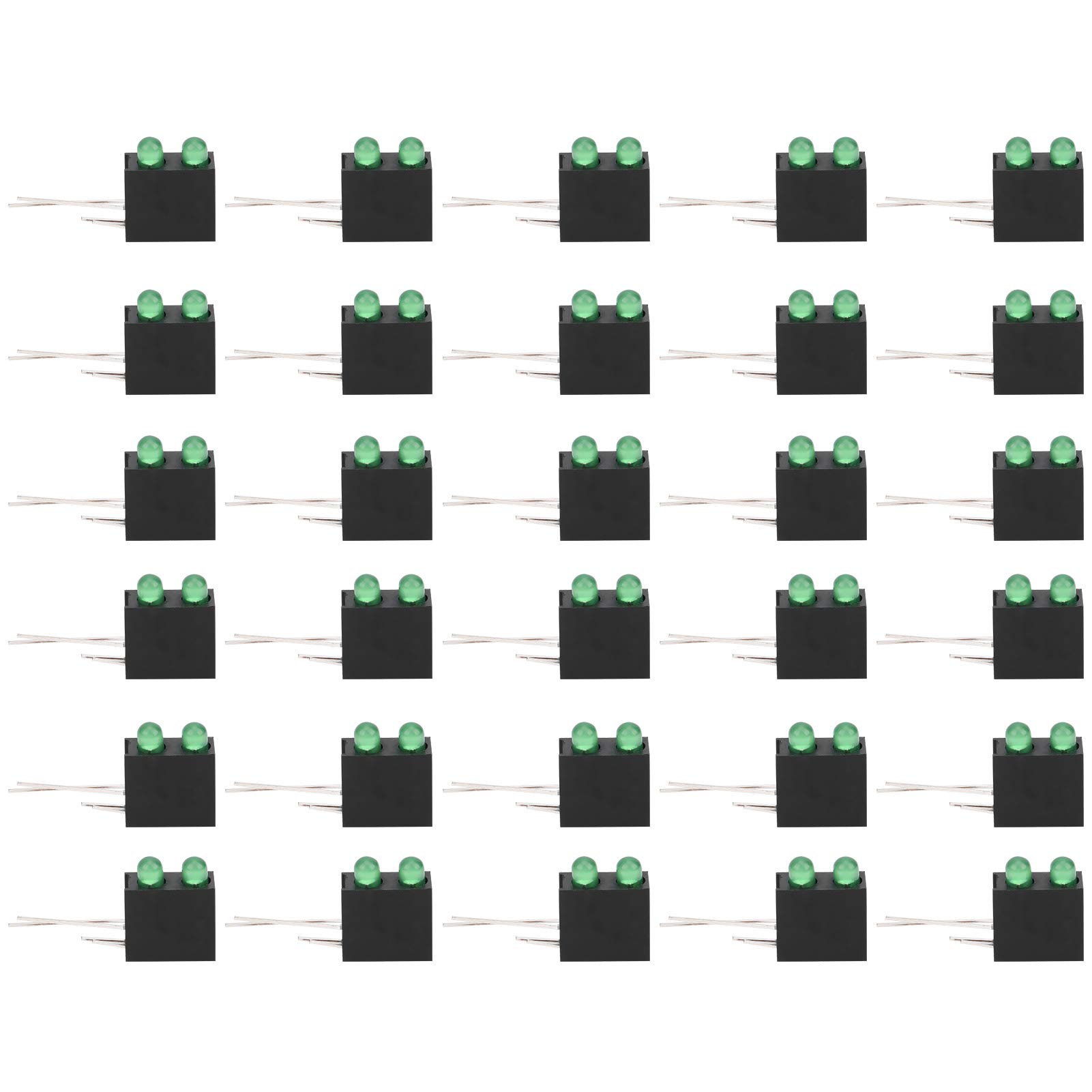 Febuliy 100pcs 3mm Lighthalter Dual Loch LED Diodenlampe Basis Industrie -Indikatorzubehör für die PCB -Montage (Grünes Licht) von Febuliy